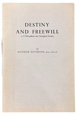 Lot 1066 - Destiny and freewill. (A philosophical and...
