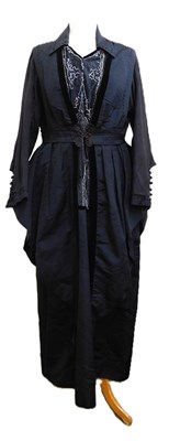 Lot 5 - A lady's black dress, c.1918, with beaded...