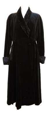 Lot 81 - A lady's black velvet coat by Kenzo, with faux...