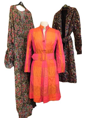 Lot 54 - Mixed lot: to include a pink and orange silk...