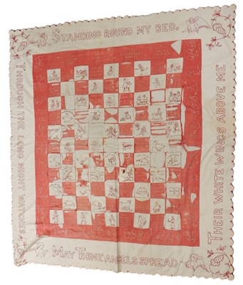 Lot 198 - A children's patchwork throw, with scalloped...