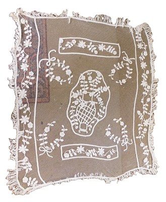 Lot 203 - A hand made knotted bedcover, approx. 195 x...