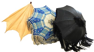 Lot 9 - Two carriage parasols and an umbrella, (3)
