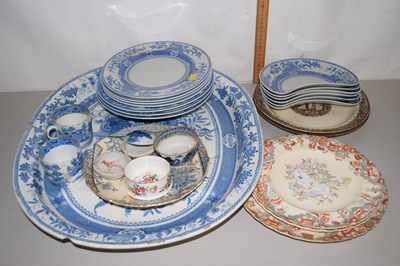 Lot 16 - Mixed Lot: A quantity of Minton blue and white...