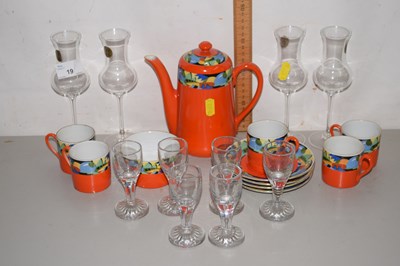Lot 19 - Victoria Art Deco style coffee set together...