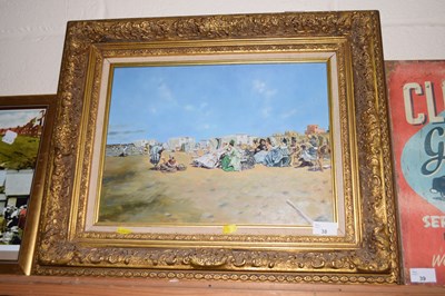 Lot 38 - A reproduction oil on board study of bathers