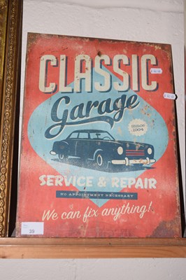 Lot 39 - Reproduction sign Classic Garage
