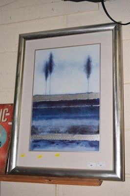 Lot 40 - A modern mixed media study of moonlit trees