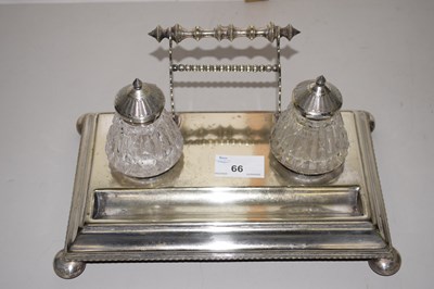 Lot 66 - A silver plated desk stand