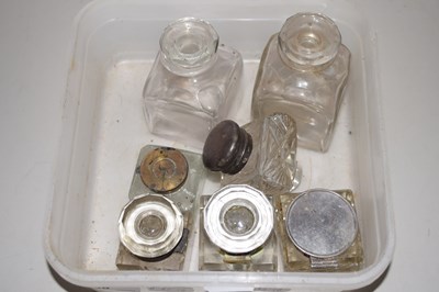 Lot 68 - Box of various glass ink wells