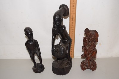 Lot 74 - Group of three carved hardwood figures