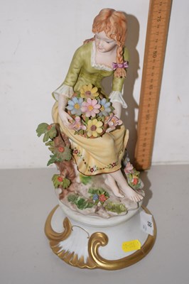 Lot 87 - A capodimonte porcelain figure of girl with...