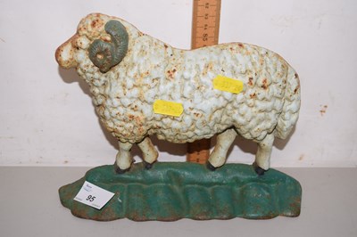 Lot 95 - A cast iron door stop formed as a sheep