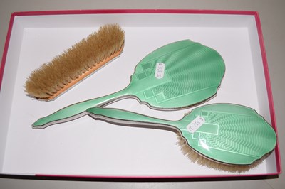 Lot 112 - A vintage dressing table brush and mirror set