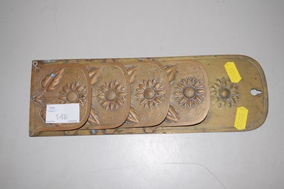 Lot 149 - Early 20th Century pressed brass wall mounted...