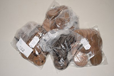 Lot 152 - Four bags of copper pre-decimal pennies and...