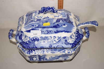 Lot 167 - A Spode blue Italian soup tureen with ladle