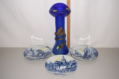 Lot 168 - Three modern Delft wall plates together with...