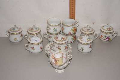 Lot 170 - A group of Saxe porcelain covered cups with...