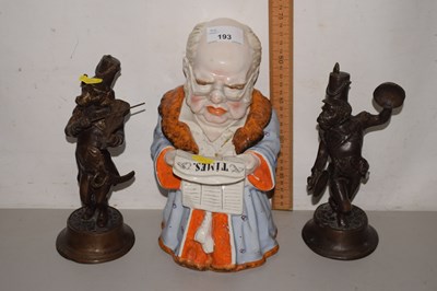 Lot 193 - Novelty tobacco jar formed as a figure reading...