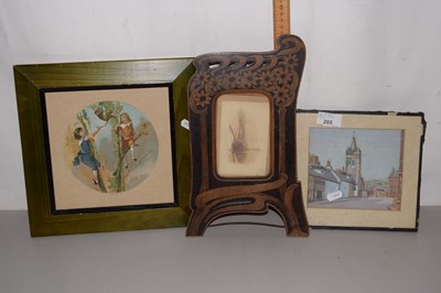 Lot 205 - Mixed Lot: A poker work picture frame and...