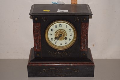 Lot 208 - Victorian black slate and marble mounted...