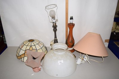 Lot 232 - Mixed Lot: Table lamps, Tiffany style ceiling...