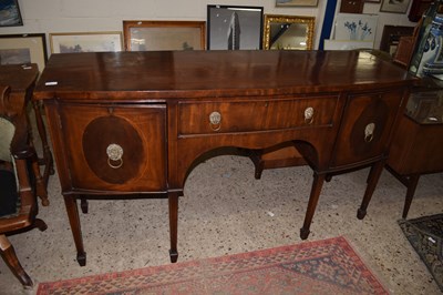 Lot 340 - Mahogany bow front sideboard with lion mask...