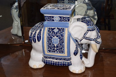 Lot 343 - An elephant shaped ceramic jardiniere stand