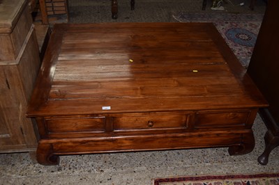 Lot 348 - Modern hardwood square coffee table with drawers
