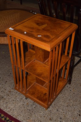 Lot 359 - Reproduction burr wood veneered revolving...