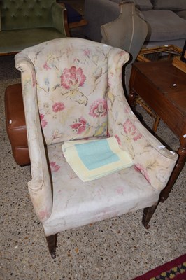 Lot 360 - A small 19th Century wing back armchair for...