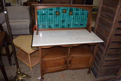 Lot 369 - A late Victorian oak framed wash stand with...