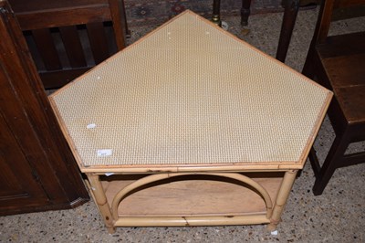 Lot 377 - A bamboo framed corner table