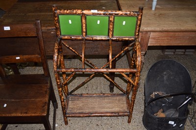 Lot 379 - A Victorian bamboo and tile back stick stand