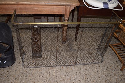 Lot 381 - A 19th Century brass and iron meshwork nursery...