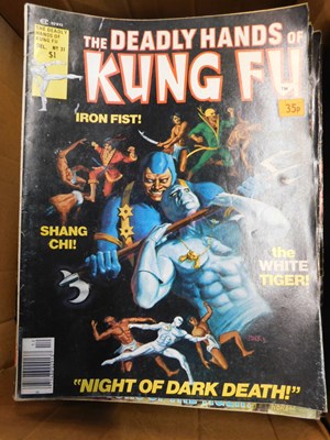 Lot 624 - Box: THE DEADLY HANDS OF KUNG FU comic and...