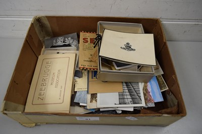 Lot 91 - BOX OF VARIOUS ASSORTED POSTCARDS, PHOTOGRAPHS...