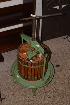 Lot 406 - An iron framed apple press