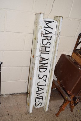 Lot 408 - A painted wooden double sided sign marked...