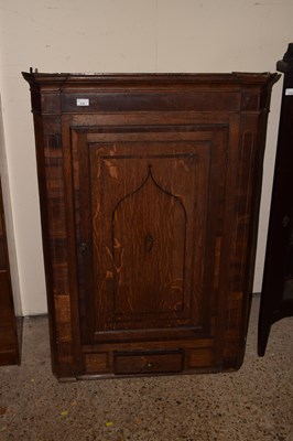 Lot 413 - A Georgian oak and mahogany cross banded wall...