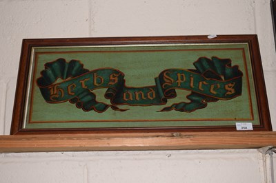 Lot 258 - Reproduction Victorian style sign marked Herbs...