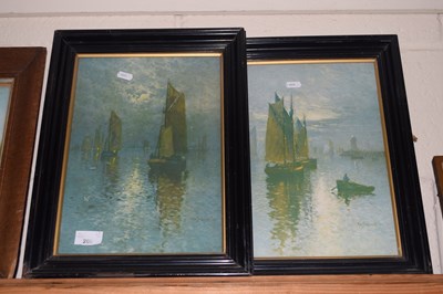 Lot 260 - A pair of coloured prints of shipping scenes,...