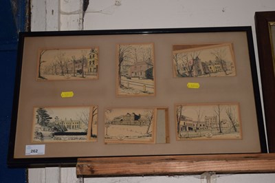 Lot 262 - A group of six framed prints of views of...