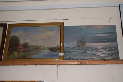 Lot 264 - C S Dyer, ship in ballast, oil on board...