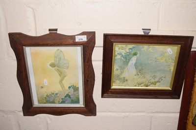Lot 279 - Oak framed print of a fairy plus one other