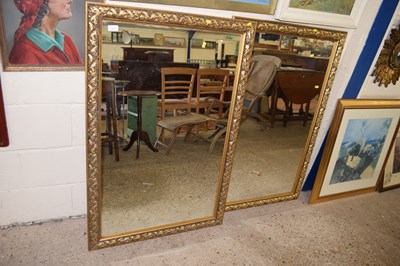Lot 277 - A pair of modern wall mirrors in gilt effect...