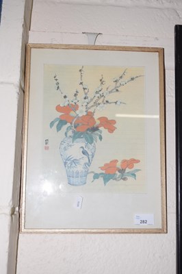 Lot 282 - A 20th Century Chinese print of a vase of flowers