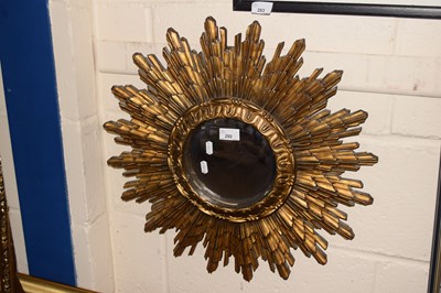Lot 292 - A retro sunburst wall mirror
