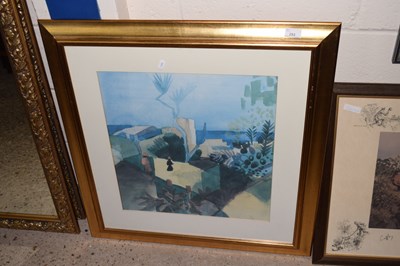Lot 293 - A modern coloured print, gilt framed